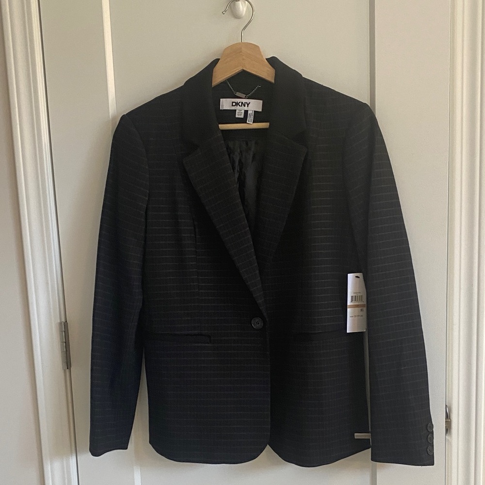 DKNY Charcoal Pinstripe Women's Blazer